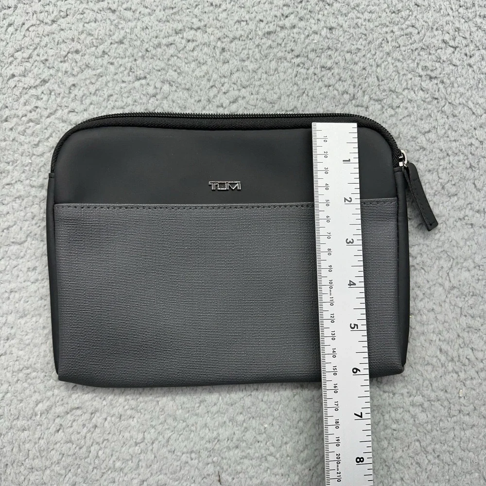 Tumi for Delta Airlines Gray Zip Pouch Travel Case Toiletries Makeup Bag ONLY